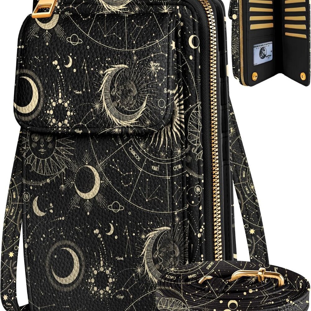 Cute Crossbody Purse Cell Phone Bags for Women - Leather Cellphone Wallet Purse